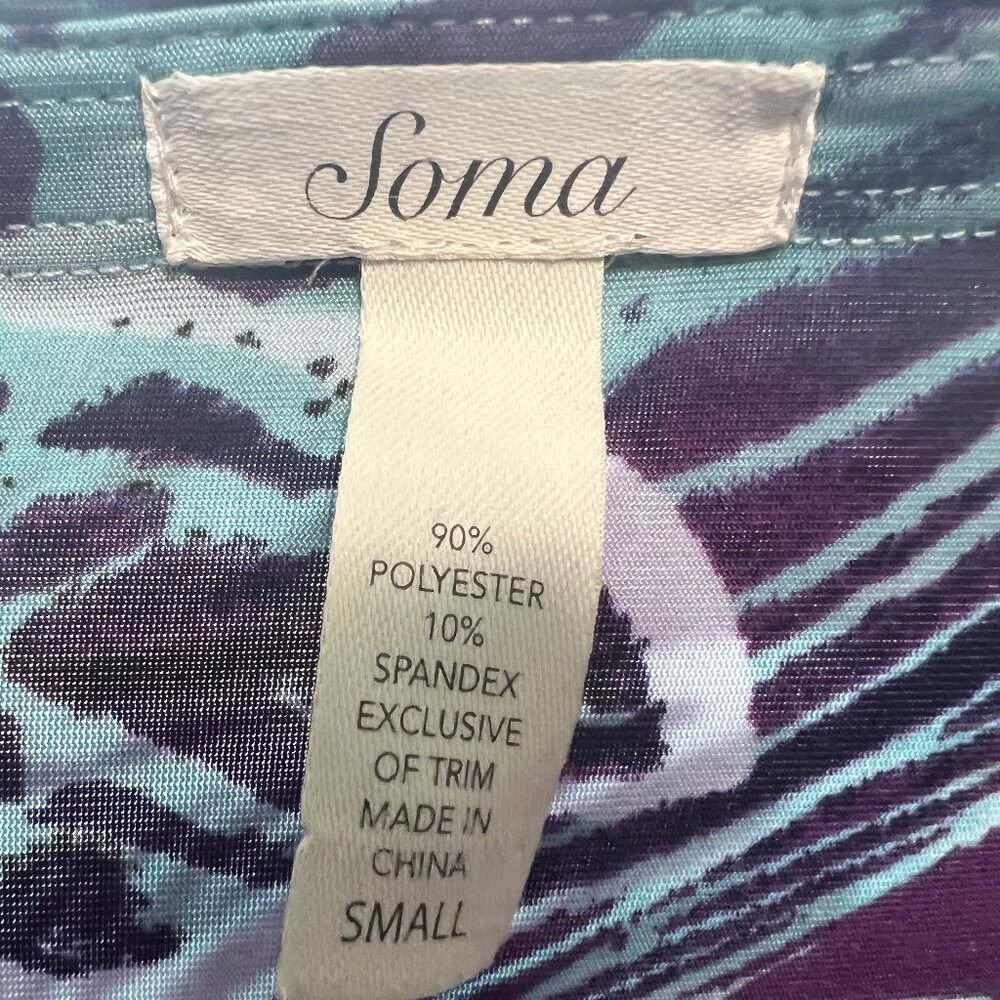 Soma Aqua Teal & Purple Floral Halter Maxi Dress - Picture 7 of 7